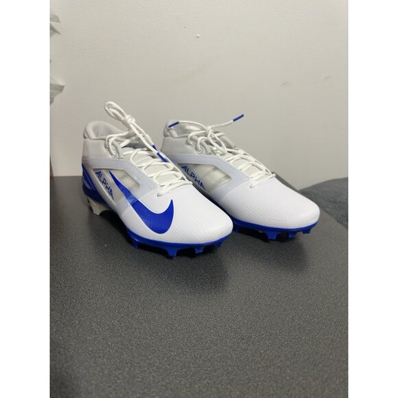 Nike Alpha Menace 4 Pro Football Cleats FD7037-103 White Royal Blue Size 9 - Picture 3 of 10